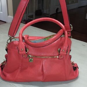 Anne Klein Coral Leather Satchel Handbag